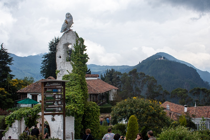Bogotá and Monserrate are at 8,660 ft. and 10,341 ft. elevation, respectively.